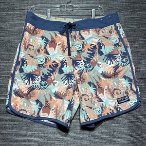 Patagonia Board Shorts Men's Size 34 Blue Floral Drawstring 86731S